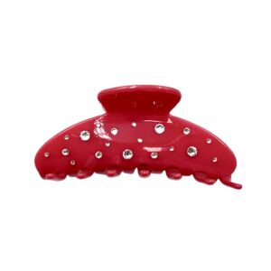 Silk Pearl Elegance Hair Clips - Cherry pop