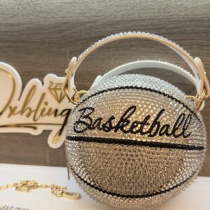 Basketball-shaped Bling Silver Handbag