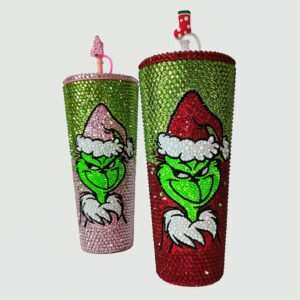 GRINCH BLING TUMBLER - CHRISTMAS EDITION Perfect for the Holidays!