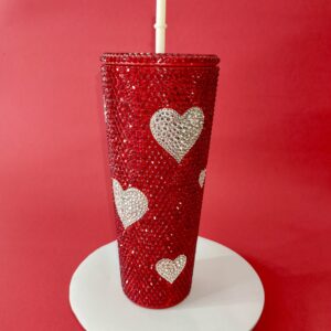 ❤️ Hearts Tumbler - Valentine’s collection - Cherry red with silver - Limited edition